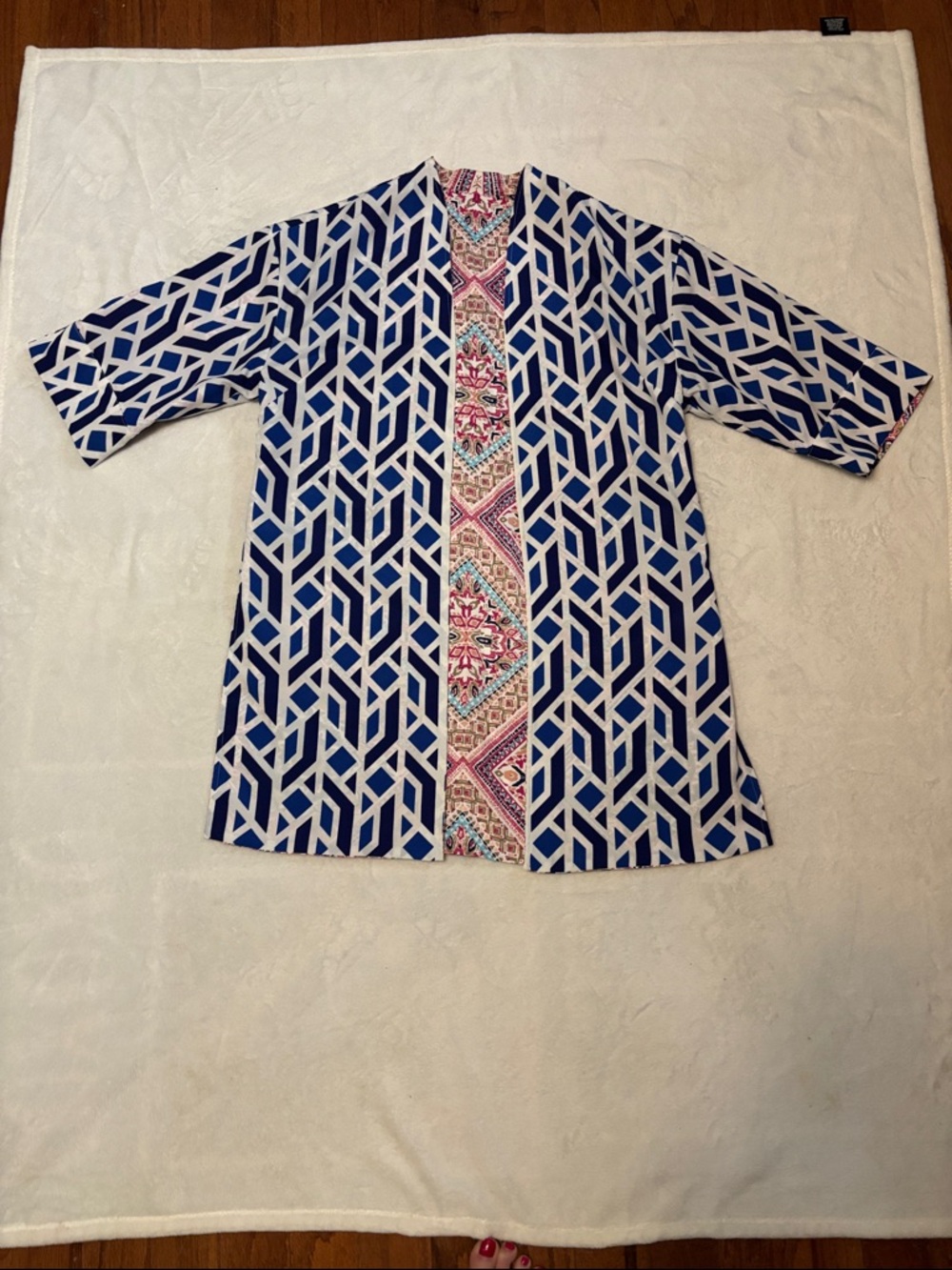 Chico Reversible Mykonos Kimono  Topper NWOT Size 3